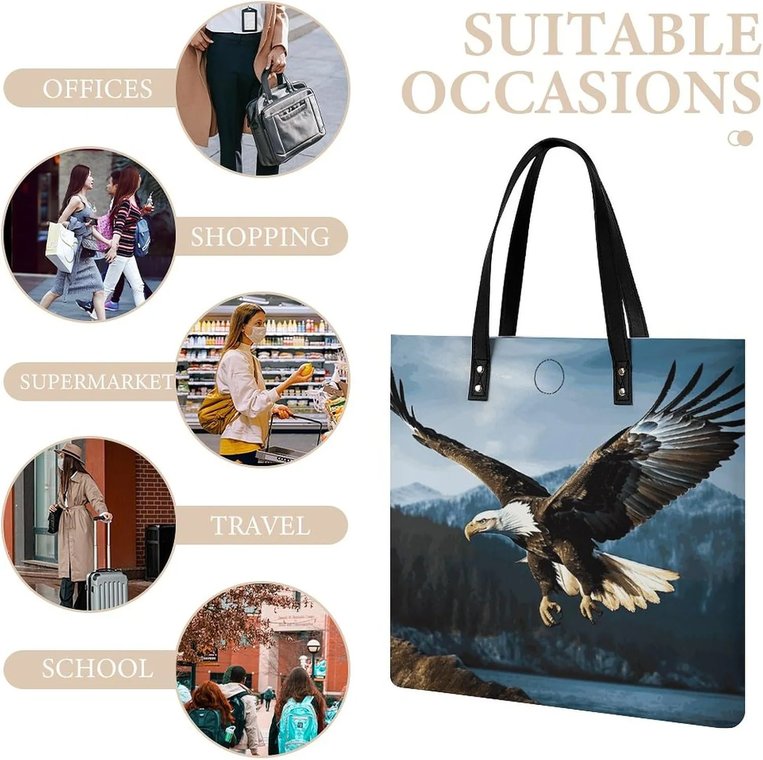 Leather Handbag for Women Tote Bag with Magnetic Buckle Yorkie Puppy Crossbody Bag Shoulder Bags