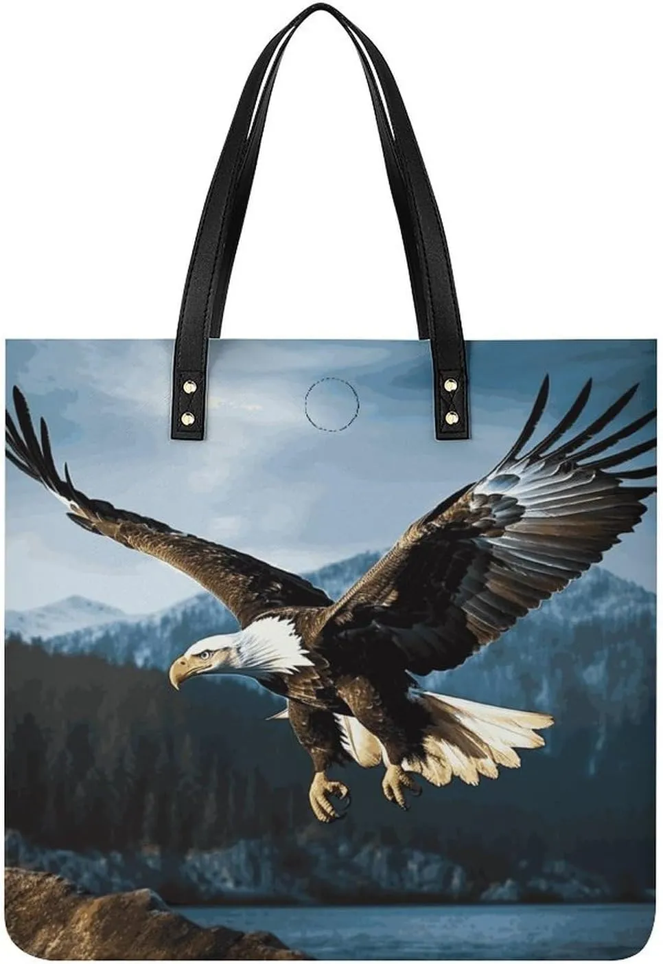 Leather Handbag for Women Tote Bag with Magnetic Buckle Yorkie Puppy Crossbody Bag Shoulder Bags