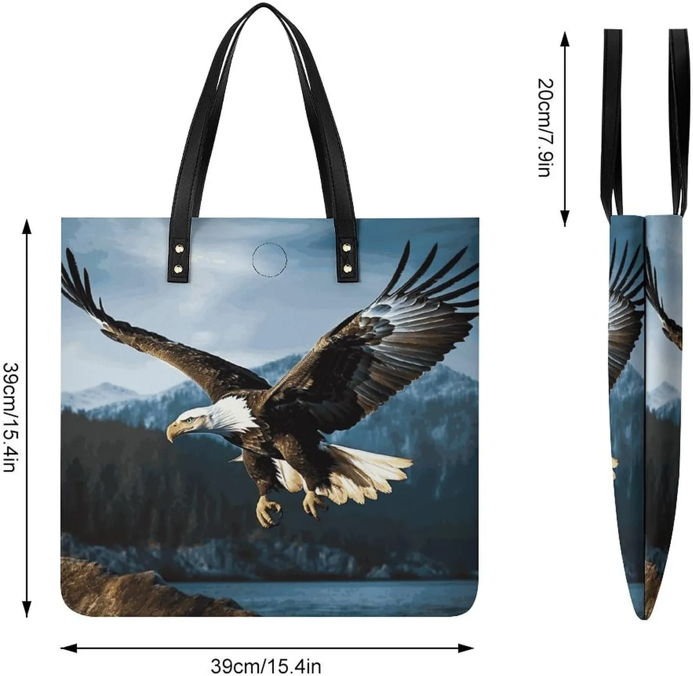Leather Handbag for Women Tote Bag with Magnetic Buckle Yorkie Puppy Crossbody Bag Shoulder Bags