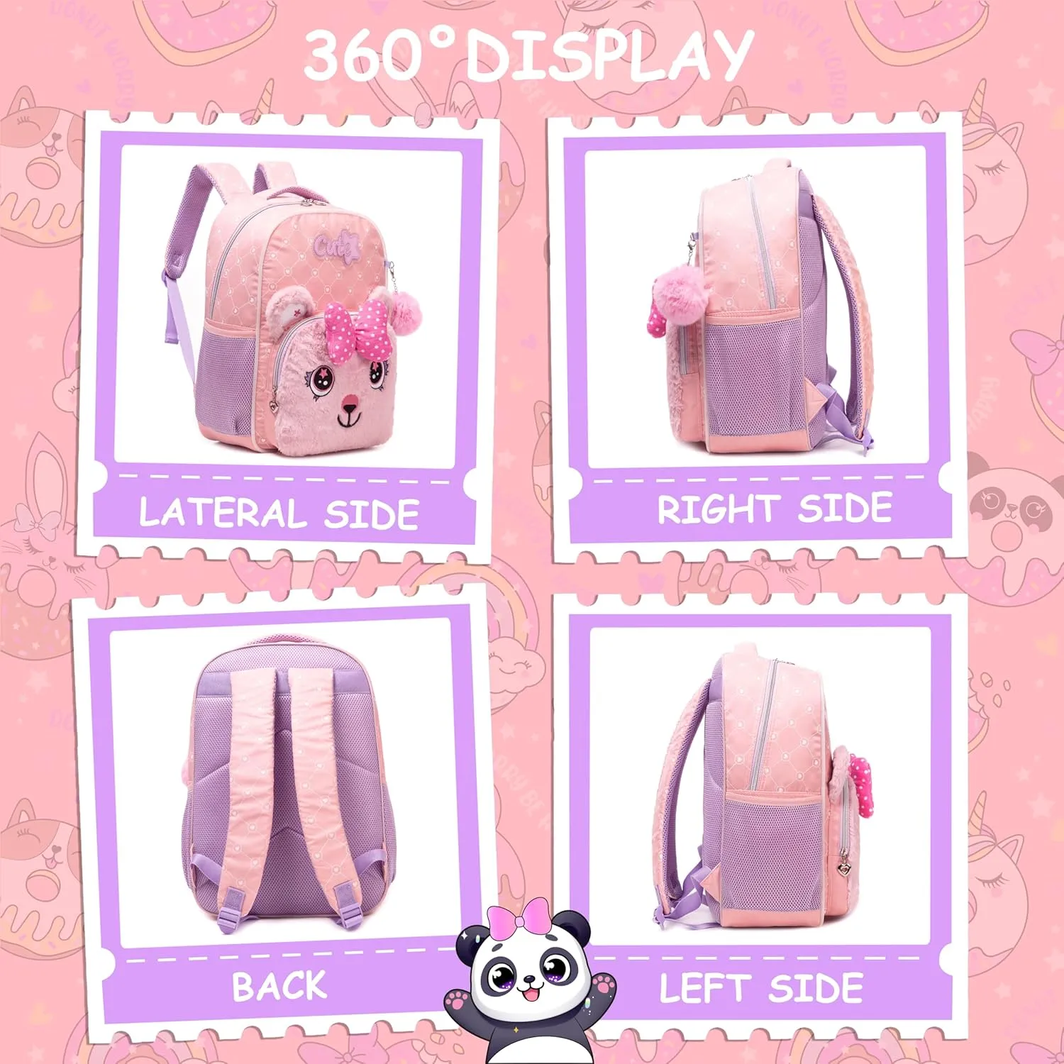 Led Backpack for Girls Backpacks for Kids with LED Strip Lights School Backpack for Girls with Lunch Box Back to School Supplies Cute Kawaii Kids Backpacks for Girl