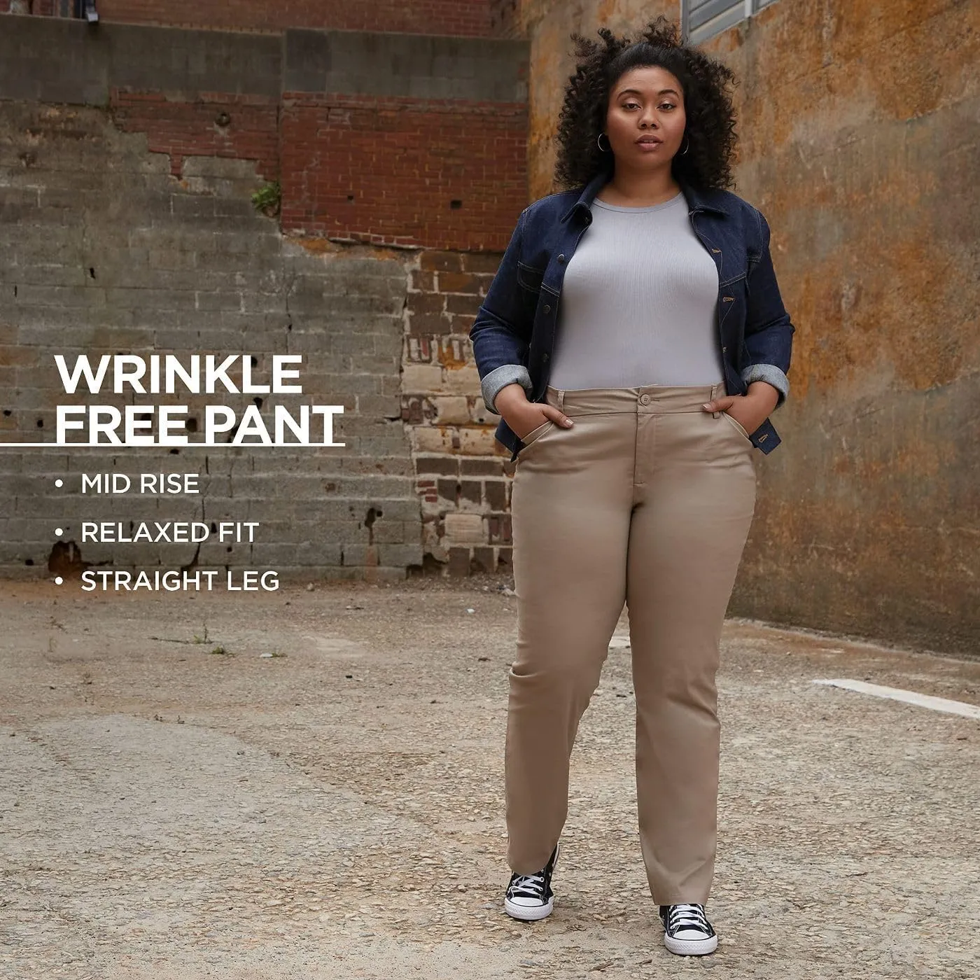 Lee Women's Plus Size Wrinkle Free Relaxed Fit Straight Leg Pant