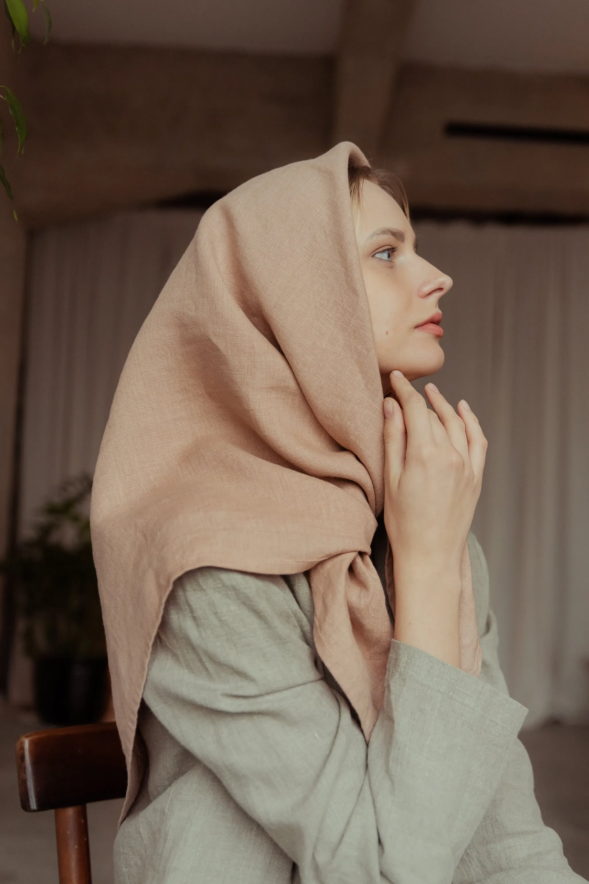 Linen Scarf/Shawl Maxi Size