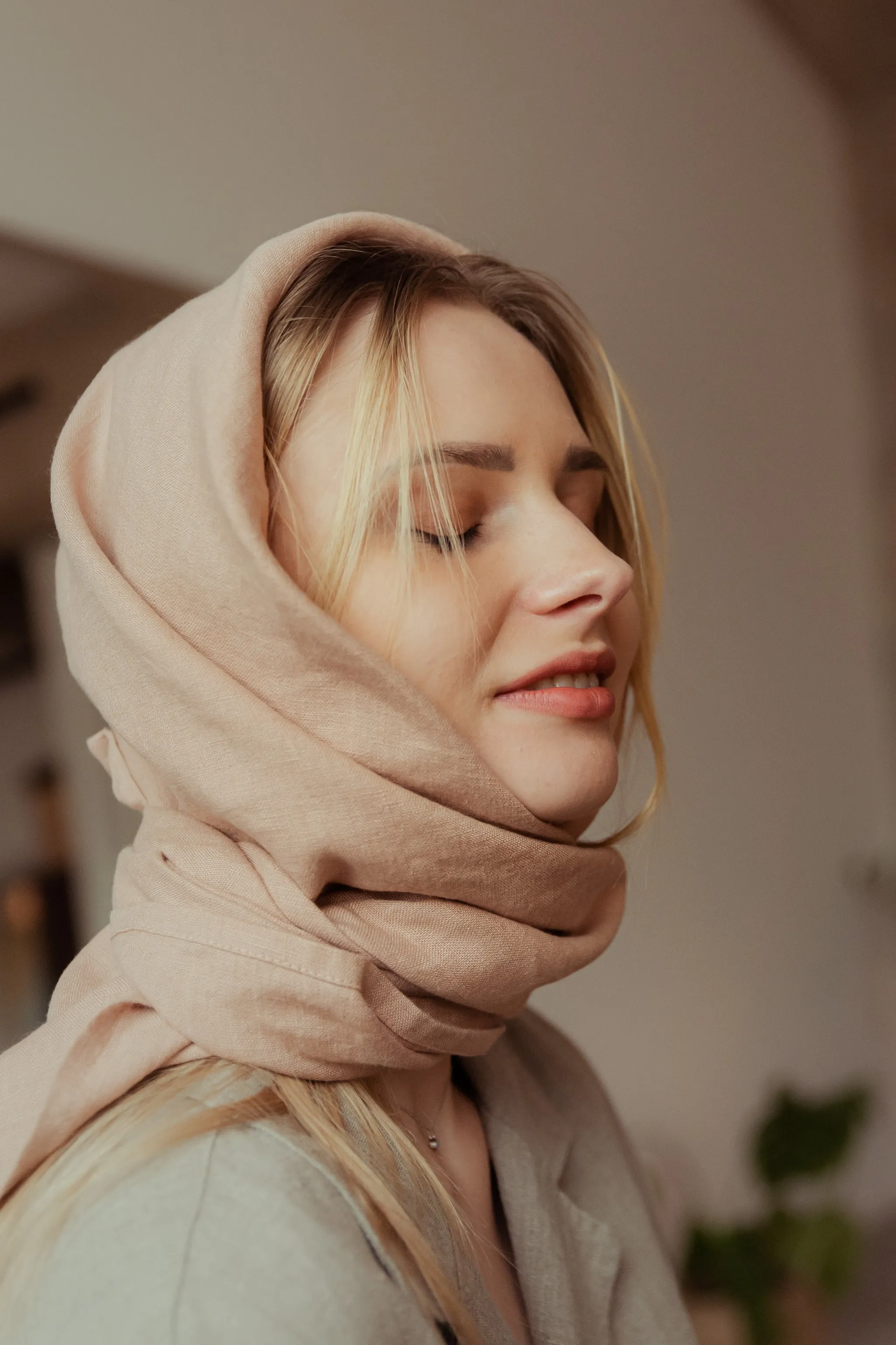 Linen Unisex Shawl in Various Colors