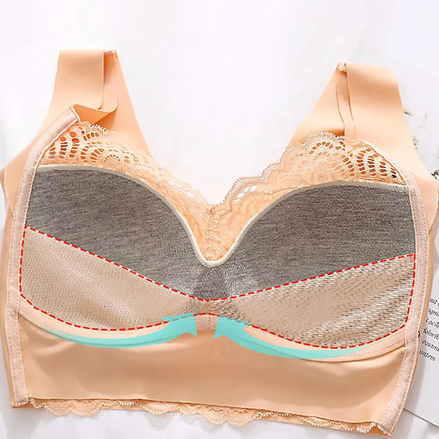 Luciana Secret Lift Ultimate Lift Exsecret Stretch Plus Size Sports Sleep Seamless Lace Cut-Out