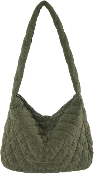 Makukke Corduroy Tote Bag - Women's Shoulder Handbag - Big Capacity Hobo - Casual Work Shopping