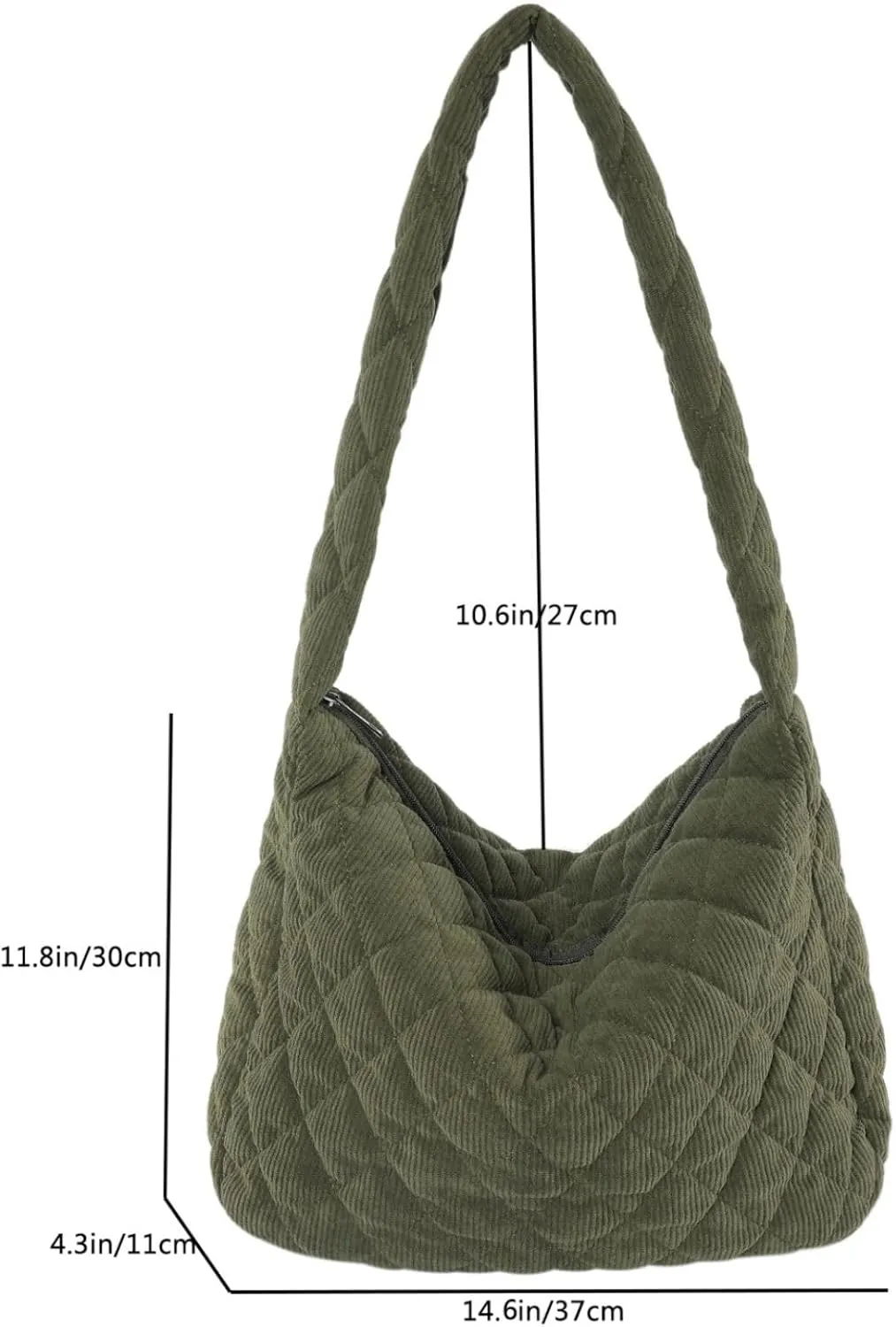 Makukke Corduroy Tote Bag - Women's Shoulder Handbag - Big Capacity Hobo - Casual Work Shopping