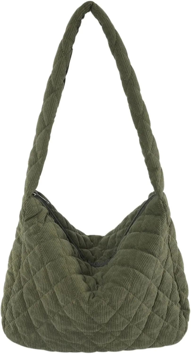 Makukke Corduroy Tote Bag - Women's Shoulder Handbag - Big Capacity Hobo - Casual Work Shopping