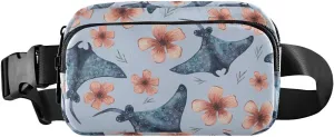 Manta Manta Flowers Fanny Pack for Women Men Crossbody Belt Bag Fashion Waist Packs Purse with Adjustable Strap Travel Chest Bag for Workout Travel Outdoors