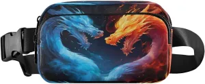 MCHIVER Ice Fire Dragon Fanny Pack for Women Men Crossbody Belt Bag Fashion Waist Packs Purse with Adjustable Strap Waist Pouch for Outdoors Workout Travel