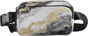 MCHIVER Modern Black Marble Fanny Pack for Women Men Crossbody Belt Bag Fashion Waist Packs Purse with Adjustable Strap Waist Pouch for Workout Travel Outdoors