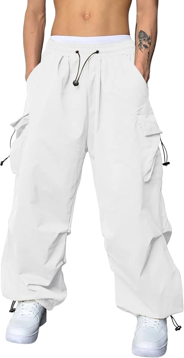 Men Cargo Combat Work Pant Yoga Jogger Summer Soft Sweat Pants Loose Open Hem Elastic Waist Lounge Pants