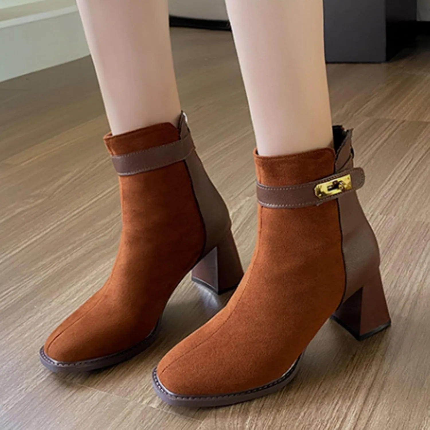 Mens Ankle Boots Woman Cowboy Boots Dancing Boots for Women Tall Leather Boots for Women Womens Ankle Boots with Heel Women's Black Suede Flat Ankle Boots