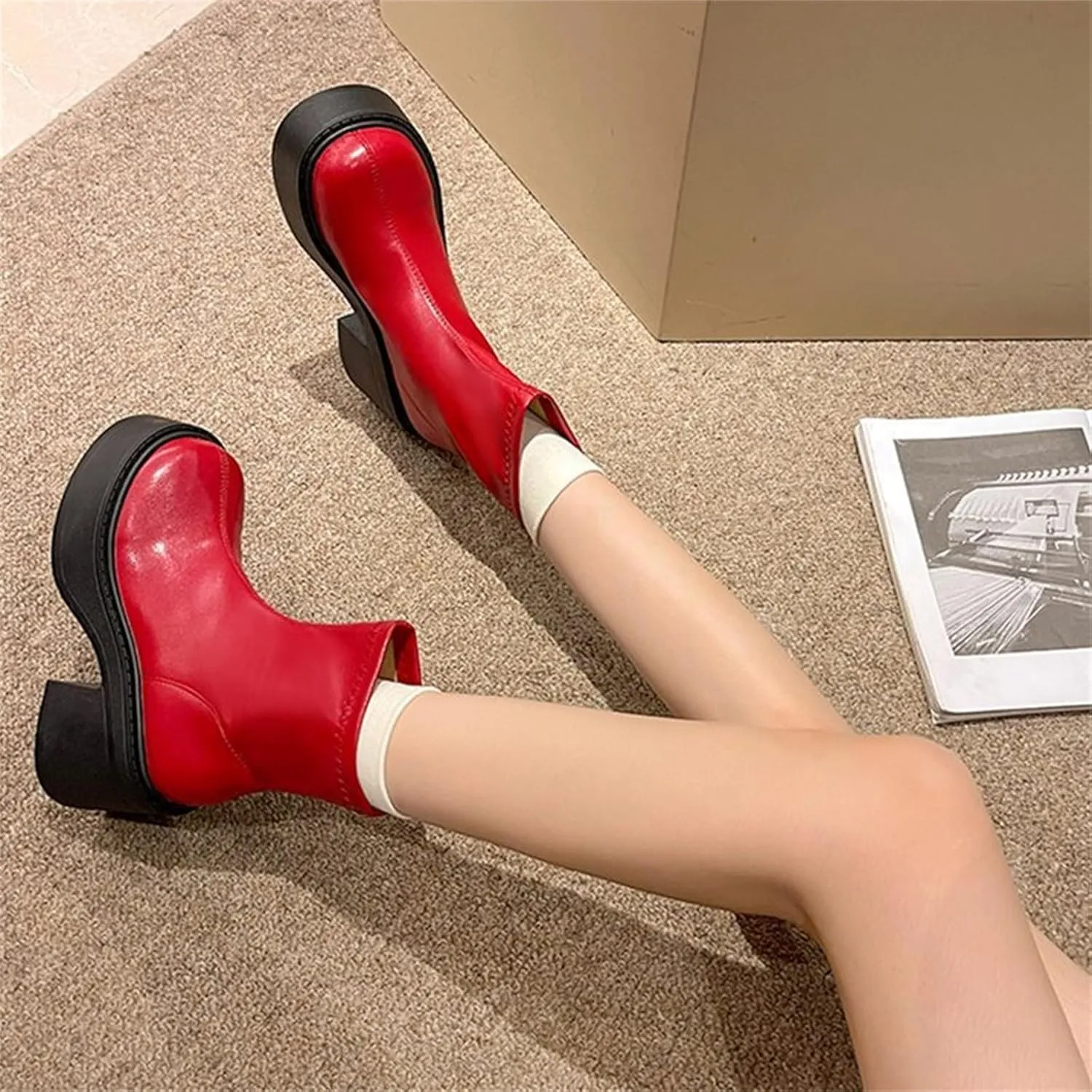 Mens Ankle Boots Womens Boot Leather Booties Cute Black Womens Black Booties and Ankle Boots Boot for Sprained Ankle Right Foot Small
