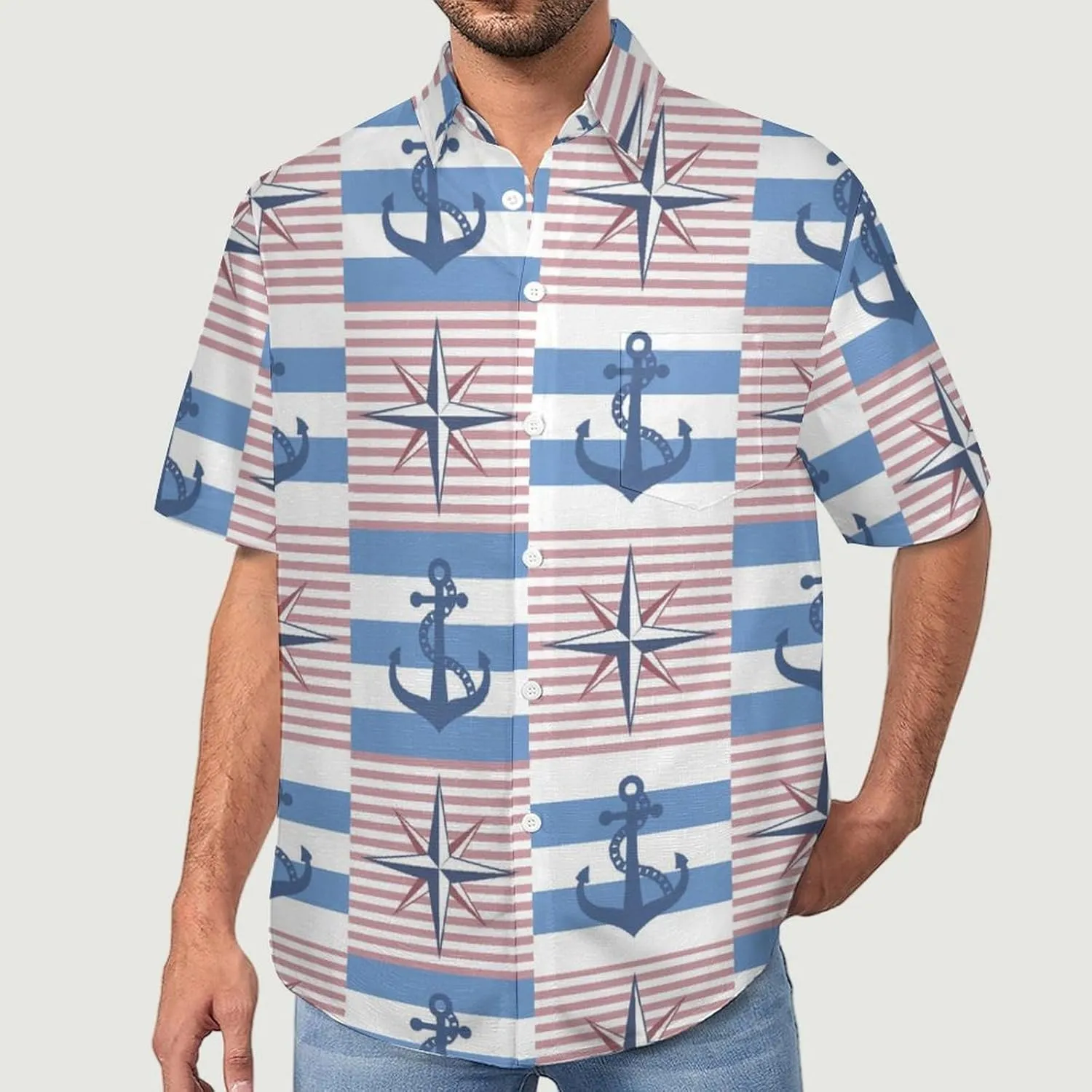 Men's Button Down Shirts Hand-Drawn Turtles Short Sleeve Casual Shirts Summer Beach Shirts with Pocket