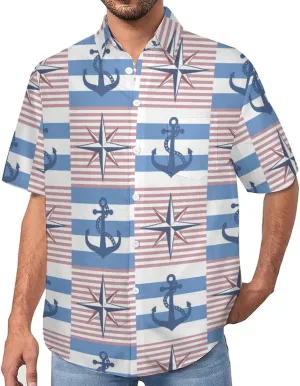 Men's Button Down Shirts Hand-Drawn Turtles Short Sleeve Casual Shirts Summer Beach Shirts with Pocket