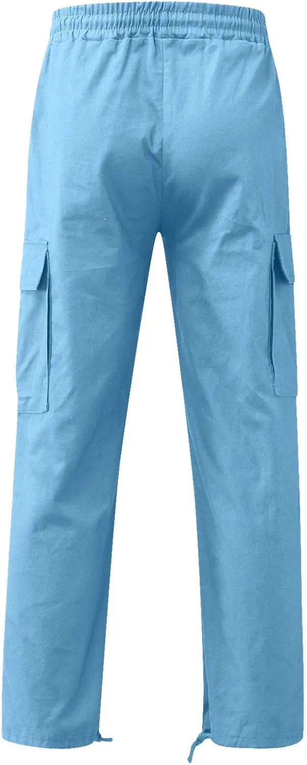 Mens Cargo Pants Relaxed Fit Hiking Sweatpants Casual Athletic Jogger Sports Outdoor Trousers with Pockets