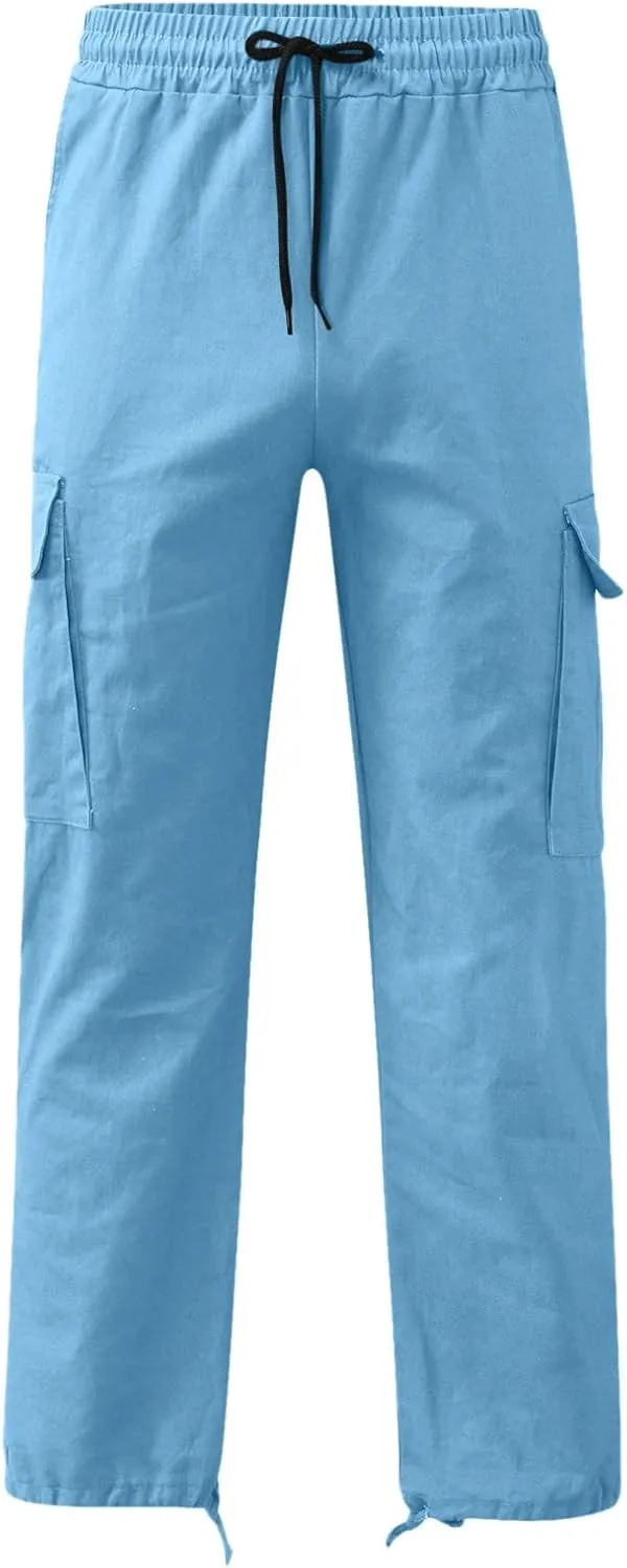 Mens Cargo Pants Relaxed Fit Hiking Sweatpants Casual Athletic Jogger Sports Outdoor Trousers with Pockets