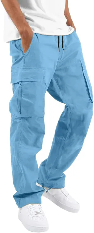 Mens Cargo Pants Relaxed Fit Hiking Sweatpants Casual Athletic Jogger Sports Outdoor Trousers with Pockets