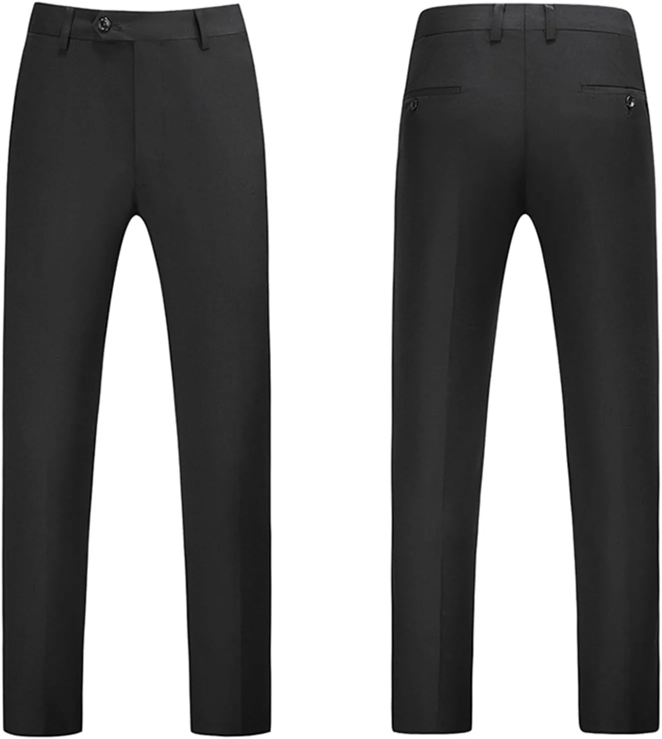 Mens Casual Business Slim Fit Dress Pants Skinny Stretch Flat Front Chinos Pants Basic Straight Leg Golf Suit Pant