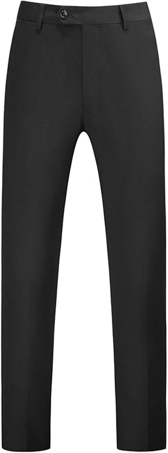 Mens Casual Business Slim Fit Dress Pants Skinny Stretch Flat Front Chinos Pants Basic Straight Leg Golf Suit Pant