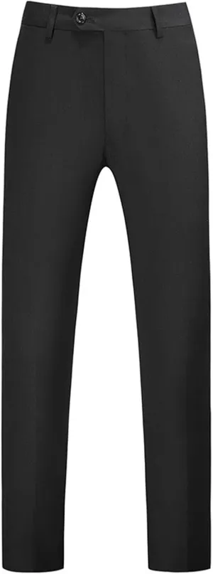 Mens Casual Business Slim Fit Dress Pants Skinny Stretch Flat Front Chinos Pants Basic Straight Leg Golf Suit Pant