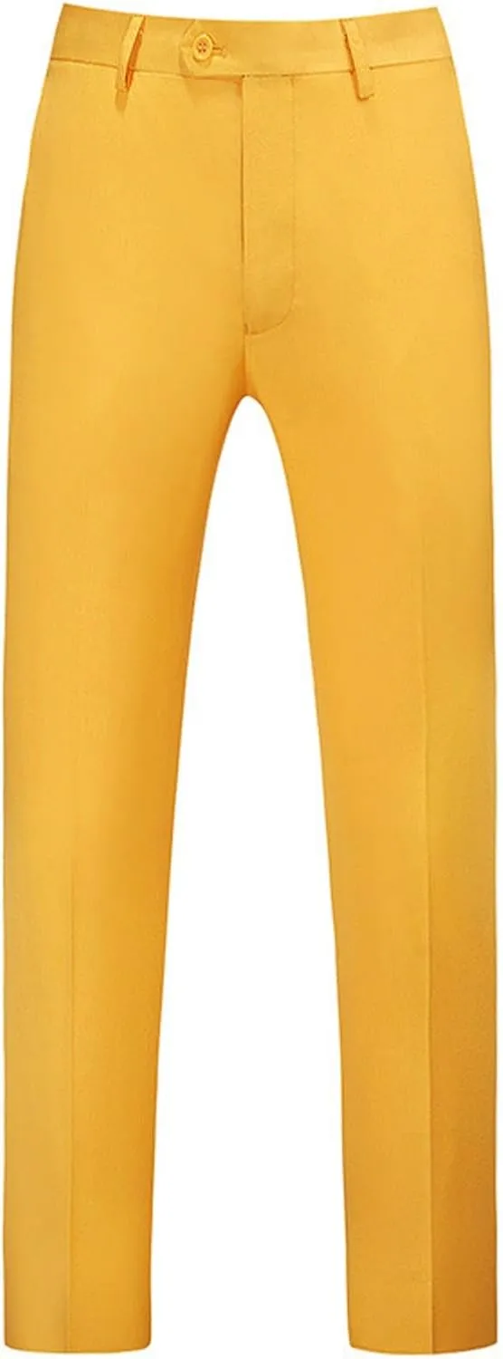 Mens Casual Business Slim Fit Dress Pants Skinny Stretch Flat Front Chinos Pants Basic Straight Leg Golf Suit Pant