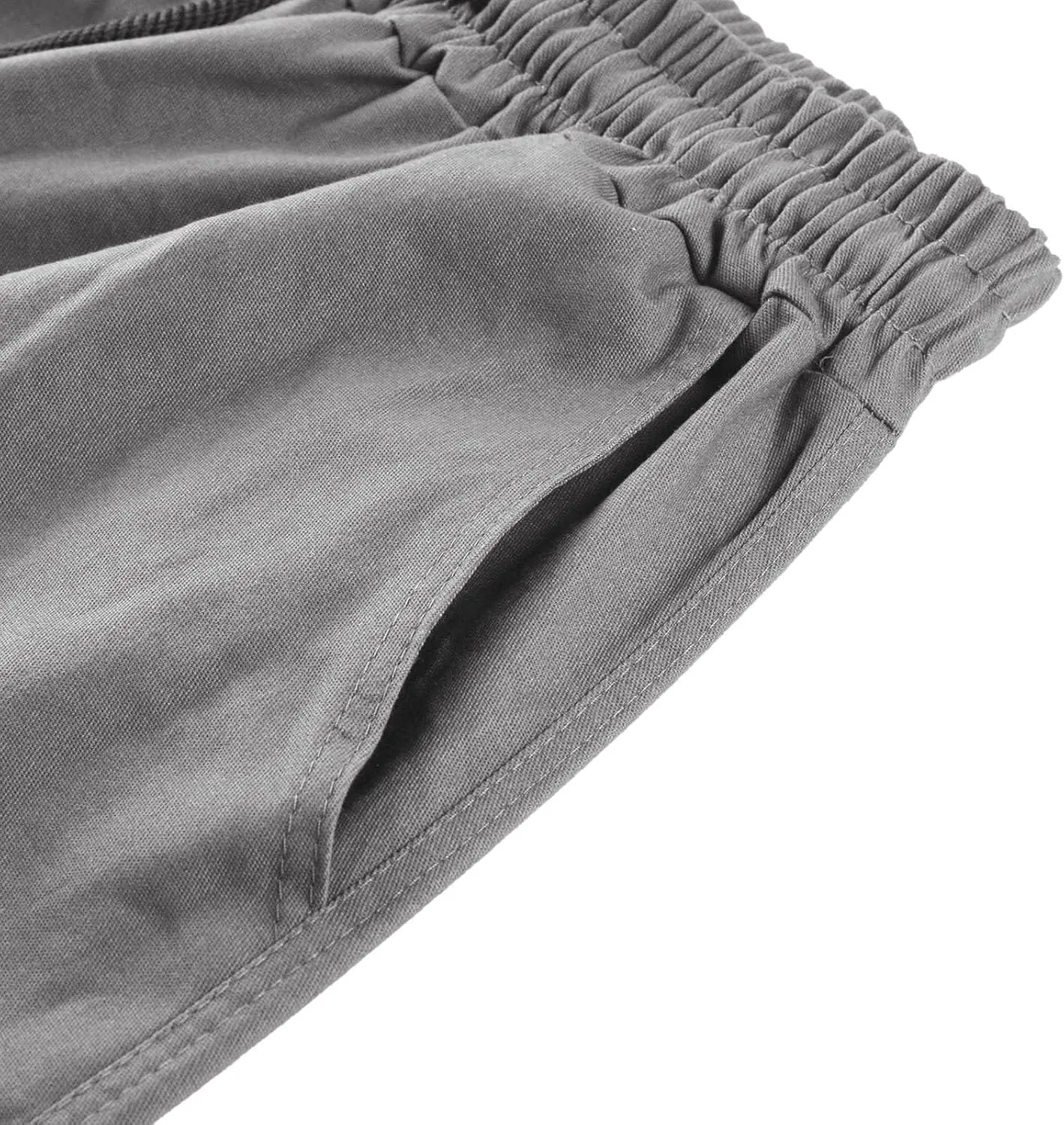 Men's Casual Cargo Pants Elastic Waist Joggers Relaxed Fit Work Overalls Hiking Hunting Streetwear Trousers