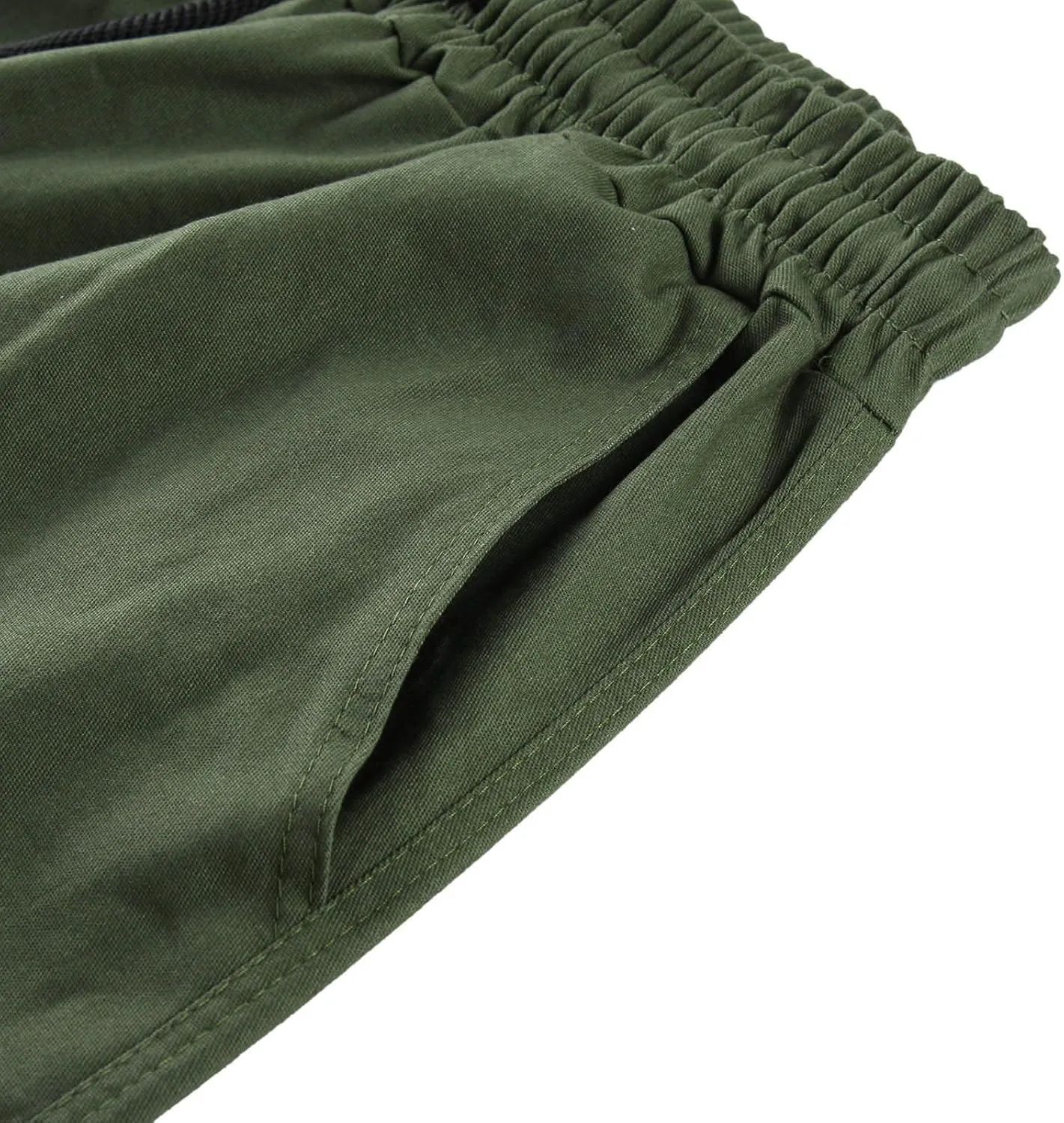 Men's Casual Cargo Pants Elastic Waist Joggers Relaxed Fit Work Overalls Hiking Hunting Streetwear Trousers
