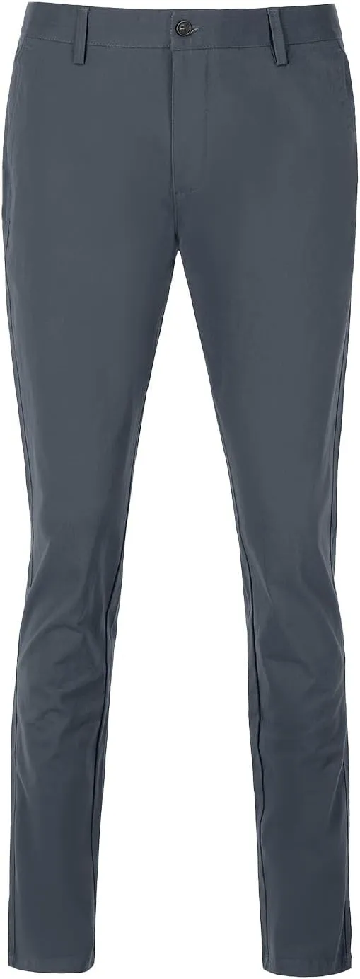 Men's Casual Dress Pants for Men Relaxed Fit Cotton Elastic Waist Business Work Pants