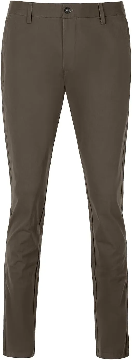 Men's Casual Dress Pants for Men Relaxed Fit Cotton Elastic Waist Business Work Pants