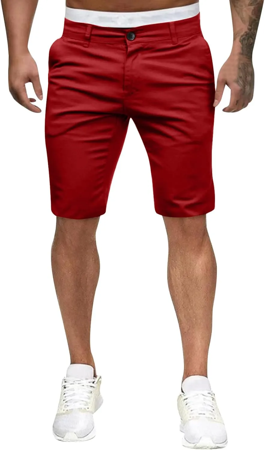 Mens Casual Fashion Suit Shorts Slim Fitting Solid Color Formal Office Business Bermuda Military Combat Tactical Hiking Pants