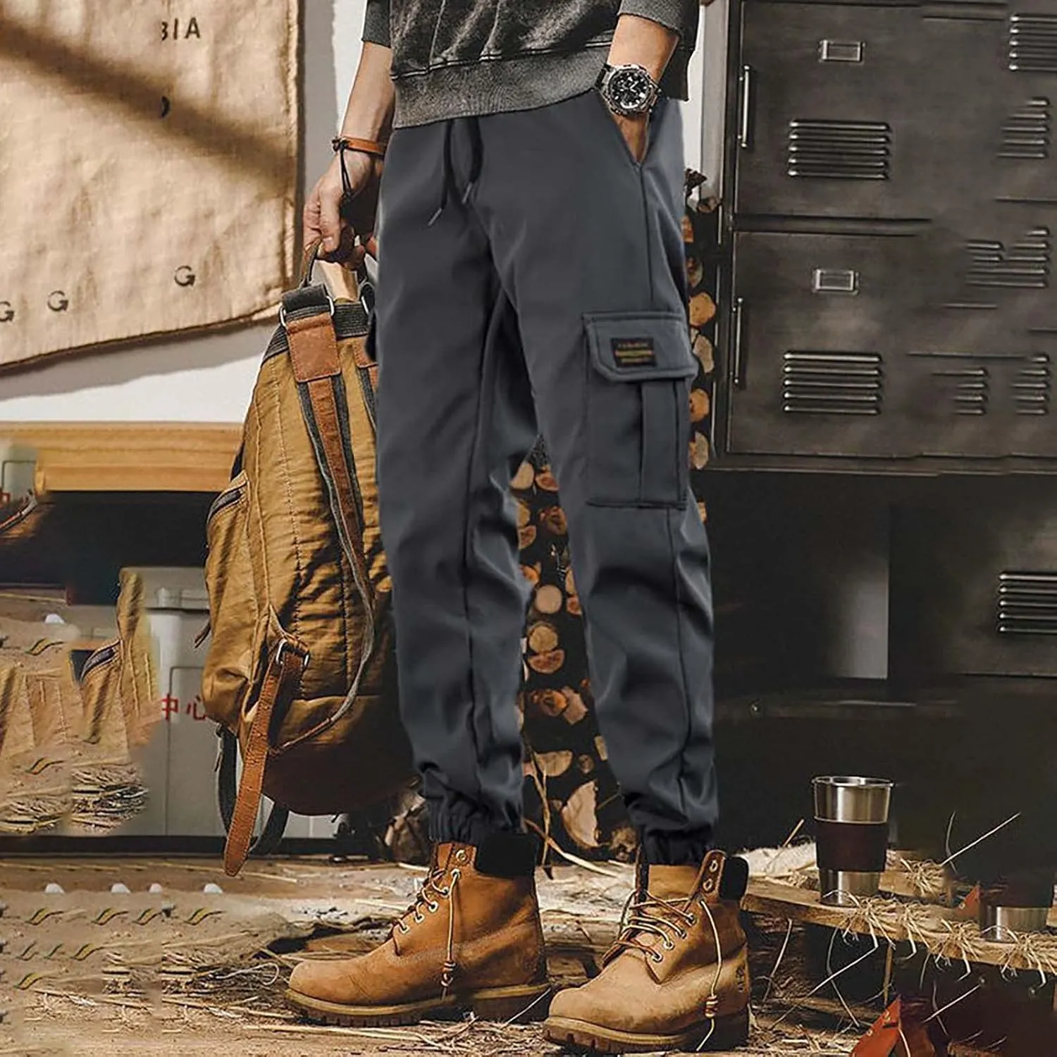 Men's Pants Cargo Relaxed Fit Men's Wild Cargo Pants Casual Joggers Sweatpants Outdoor Waterproof Hiking Work Pants