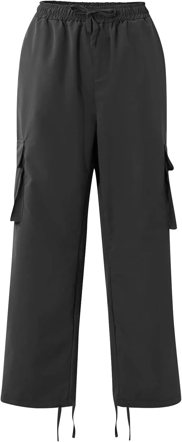 Men's Pants Drawstring Multi Pocket Casual Pants Hiking Cotton Twill Combat Pants Khaki Mens Relaxed Fit