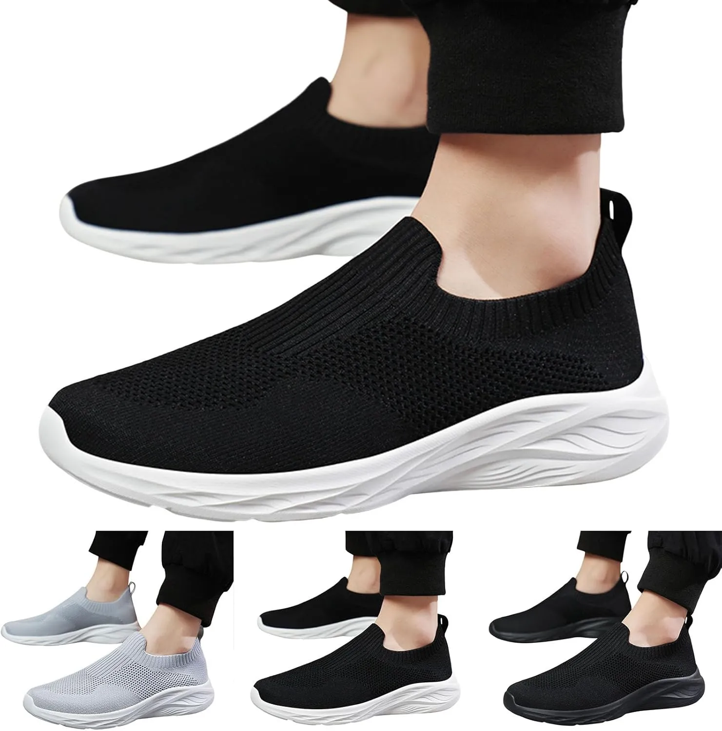 Men's Sneakers Mens Slip on Shoes Shoe for Men Walking Shoe for Men Sport Breathable Sneaker