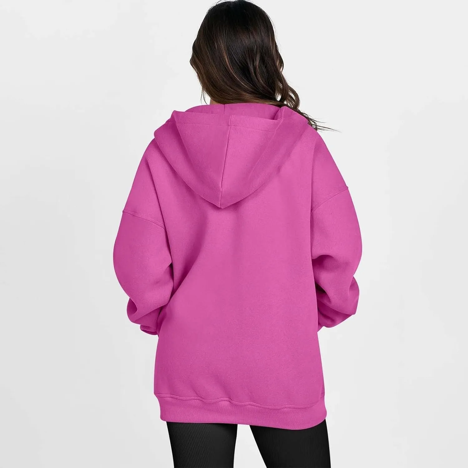 midelxp Oversized Zip Up Hoodies for Women Y2k Full Zip Sweatshirt Casual Full Zip Fleece Jackets with Hood Fall Outfits 2024
