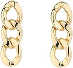 Minimalist Statement Earrings for Women Gold Chain Circle Drop Dangle Jewelry