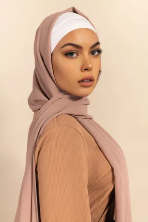 Mocha Georgette Chiffon Scarf