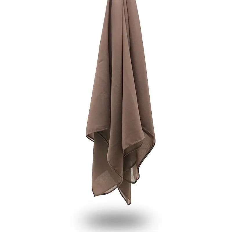 Mocha Georgette Chiffon Scarf