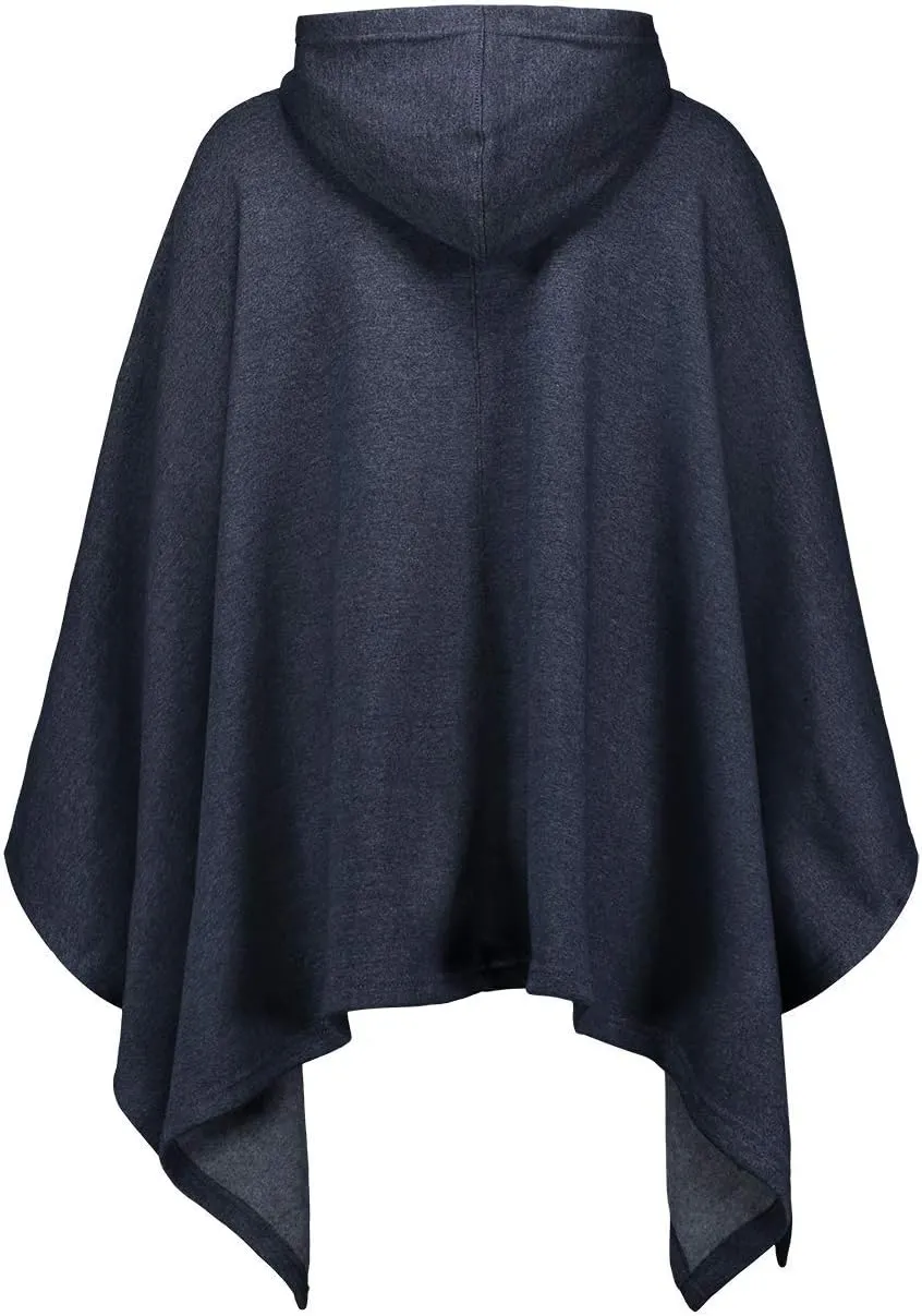 MV Sport Women's Sweatshirt Blanket Poncho Hoodie/Cozy Fleece Pullover Ponchos/Warm Hooded Cape for Women