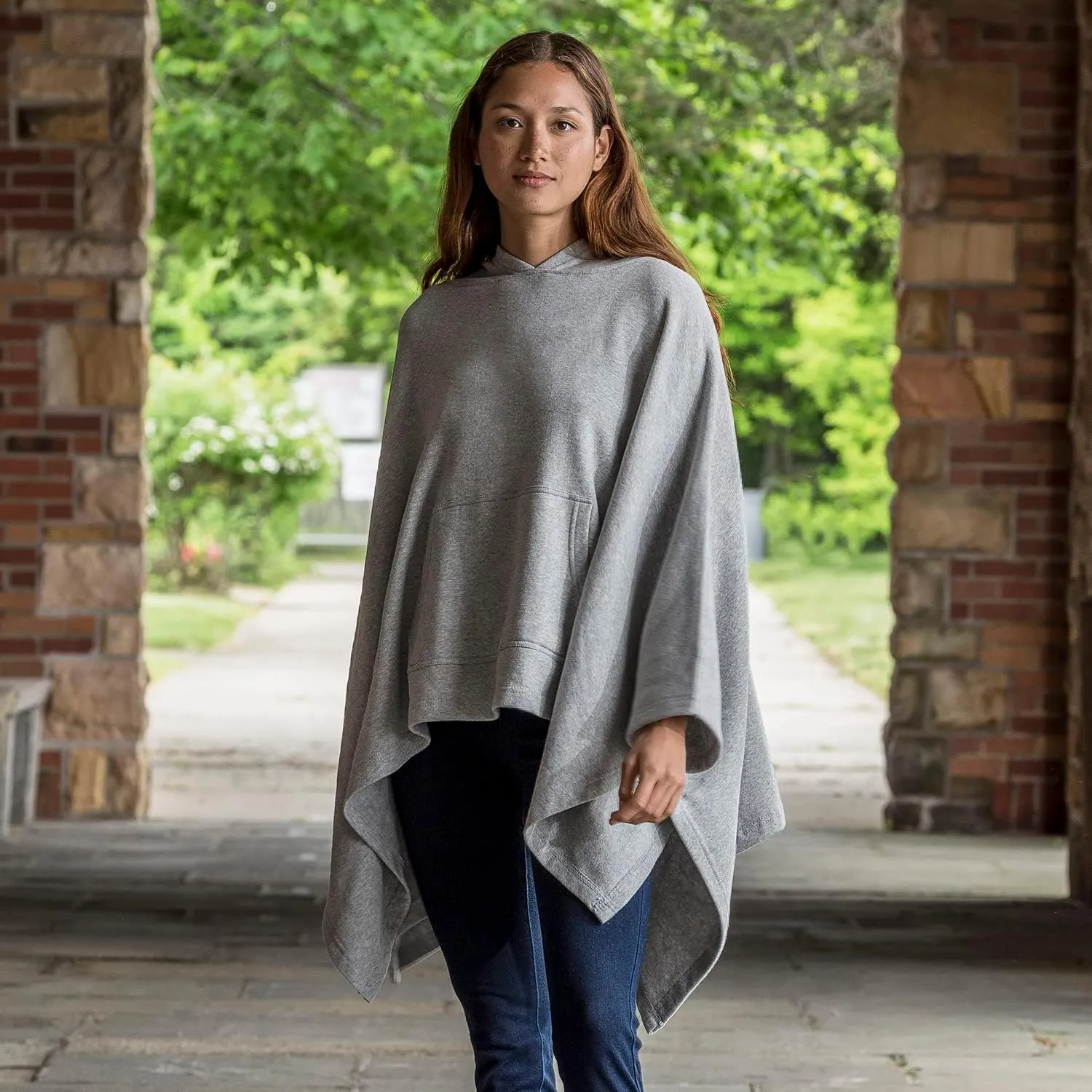 MV Sport Women's Sweatshirt Blanket Poncho Hoodie/Cozy Fleece Pullover Ponchos/Warm Hooded Cape for Women