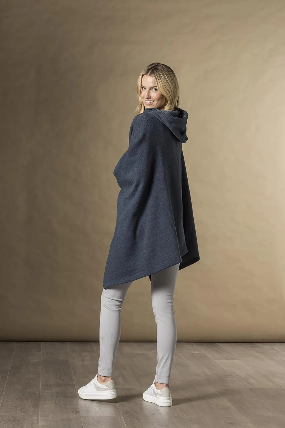 MV Sport Women's Sweatshirt Blanket Poncho Hoodie/Cozy Fleece Pullover Ponchos/Warm Hooded Cape for Women