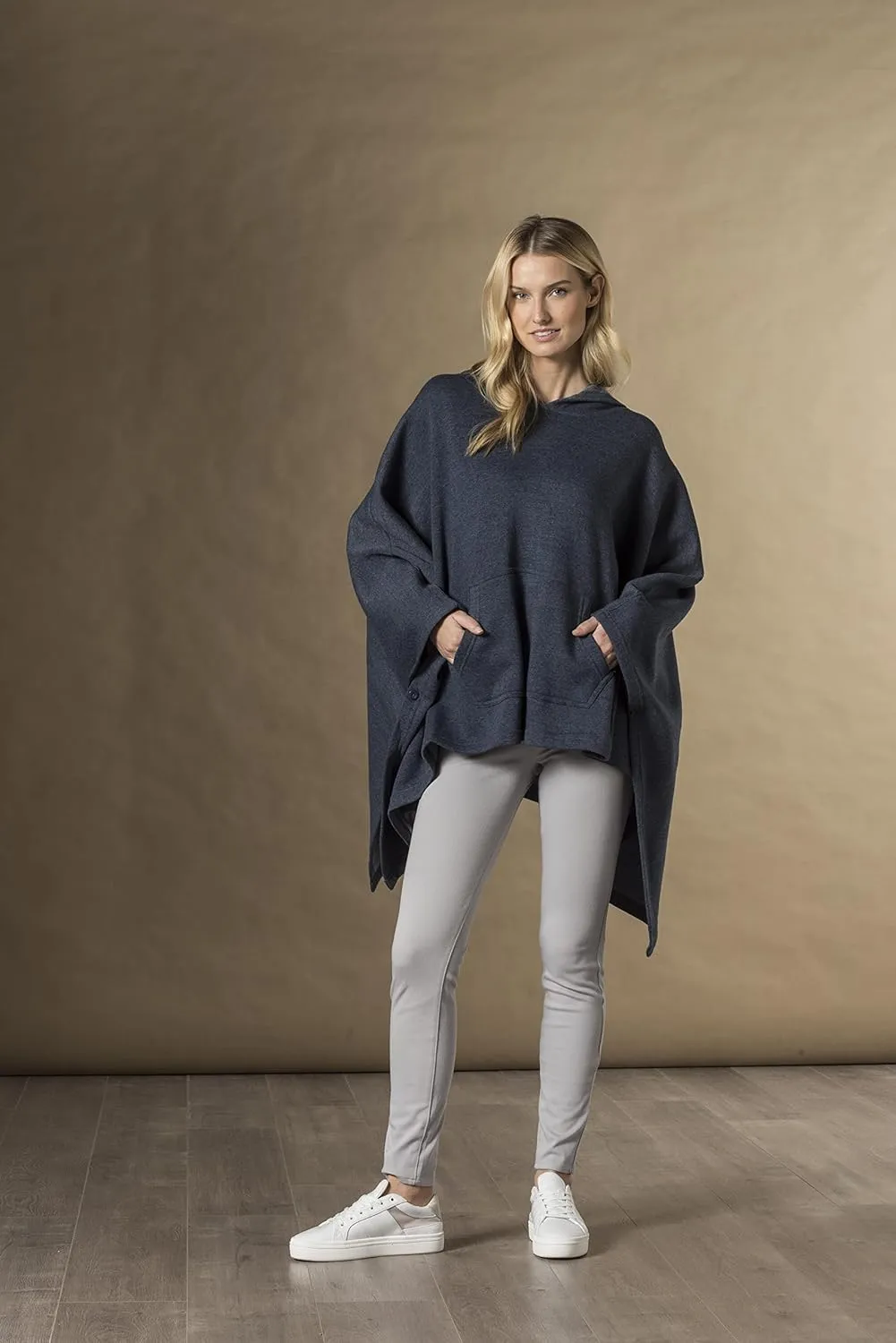 MV Sport Women's Sweatshirt Blanket Poncho Hoodie/Cozy Fleece Pullover Ponchos/Warm Hooded Cape for Women