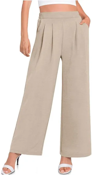 NaRHbrg Wide Leg Pants for Women High Waist Casual Long Palazzo Pants Work Business Casual Dress Pants Work Office Trousers