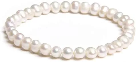 Natural Freshwater Pearls Bracelets Women 2022 Bangles Handmade White Baroque Pearls Beads Elastic Bracelet Men Fashion Jewelry - (Metal Color: 13; Length: 19cm)