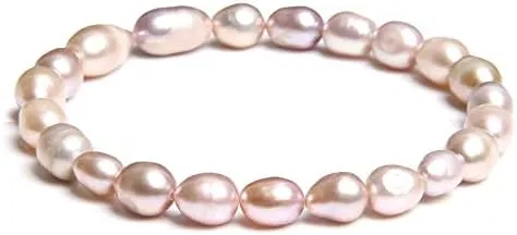 Natural Freshwater Pearls Bracelets Women 2022 Bangles Handmade White Baroque Pearls Beads Elastic Bracelet Men Fashion Jewelry - (Metal Color: 14; Length: 19cm)