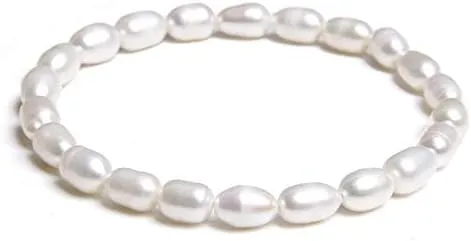 Natural Freshwater Pearls Bracelets Women 2022 Bangles Handmade White Baroque Pearls Beads Elastic Bracelet Men Fashion Jewelry - (Metal Color: 21; Length: 19cm)