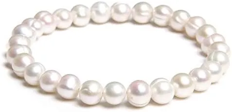Natural Freshwater Pearls Bracelets Women 2022 Bangles Handmade White Baroque Pearls Beads Elastic Bracelet Men Fashion Jewelry - (Metal Color: 9; Length: 19cm)