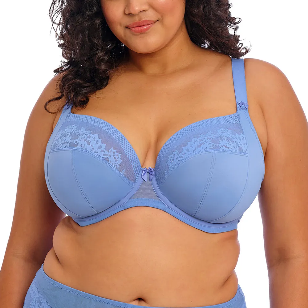 Nerina Underwire Plunge Bra-Stretch Cornflower