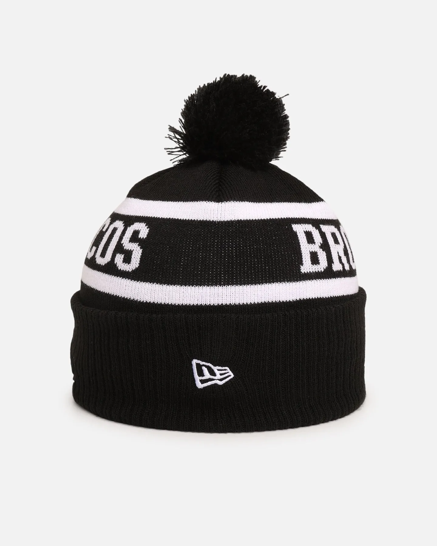 New Era Brisbane Broncos 'NRL Black White Beanies' Knitted Beanie Black