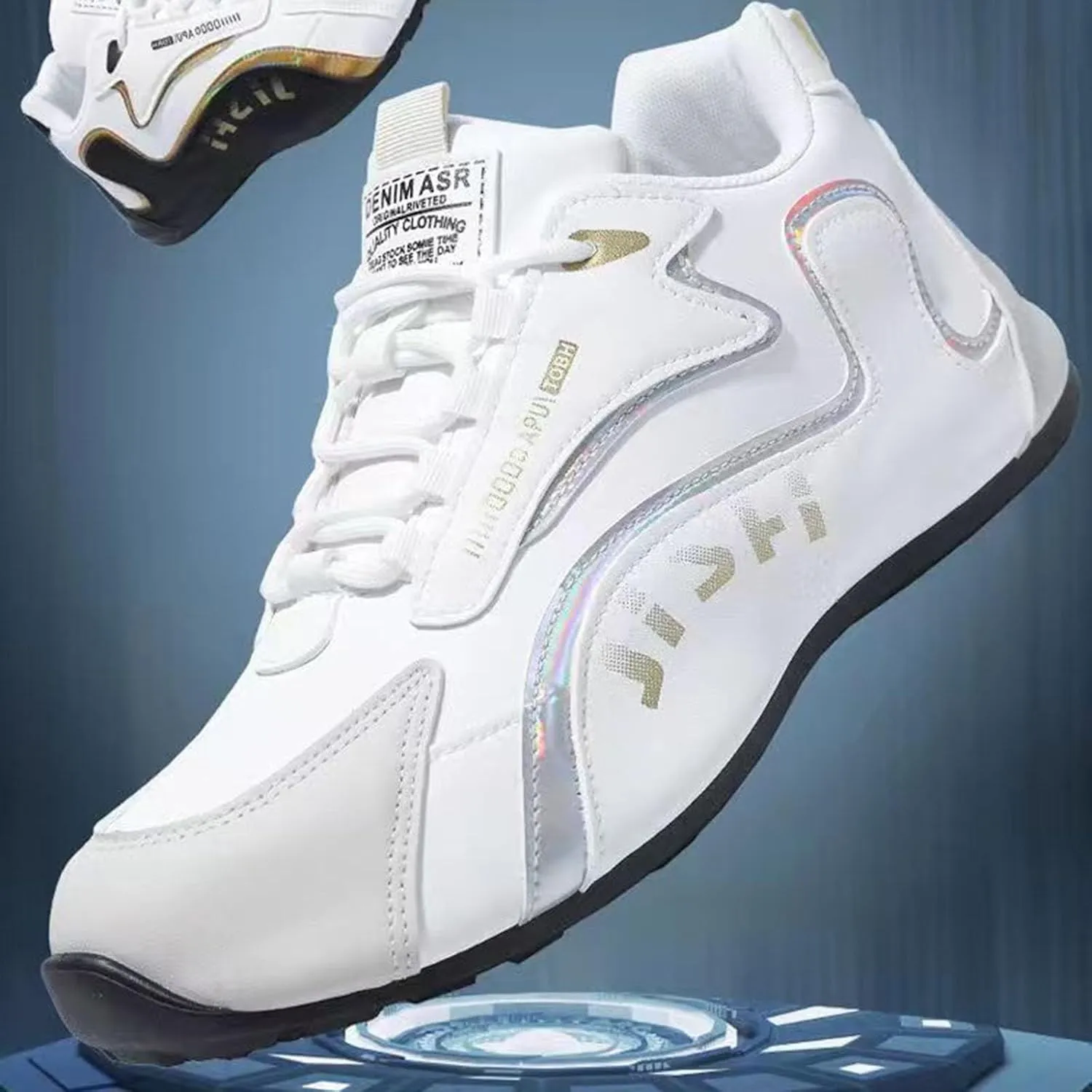 Non Slip Work Sport Shoes for Men Comfortable Lightweight Casual Walking Shoe Hook and Loop Orthopedic Sneakers